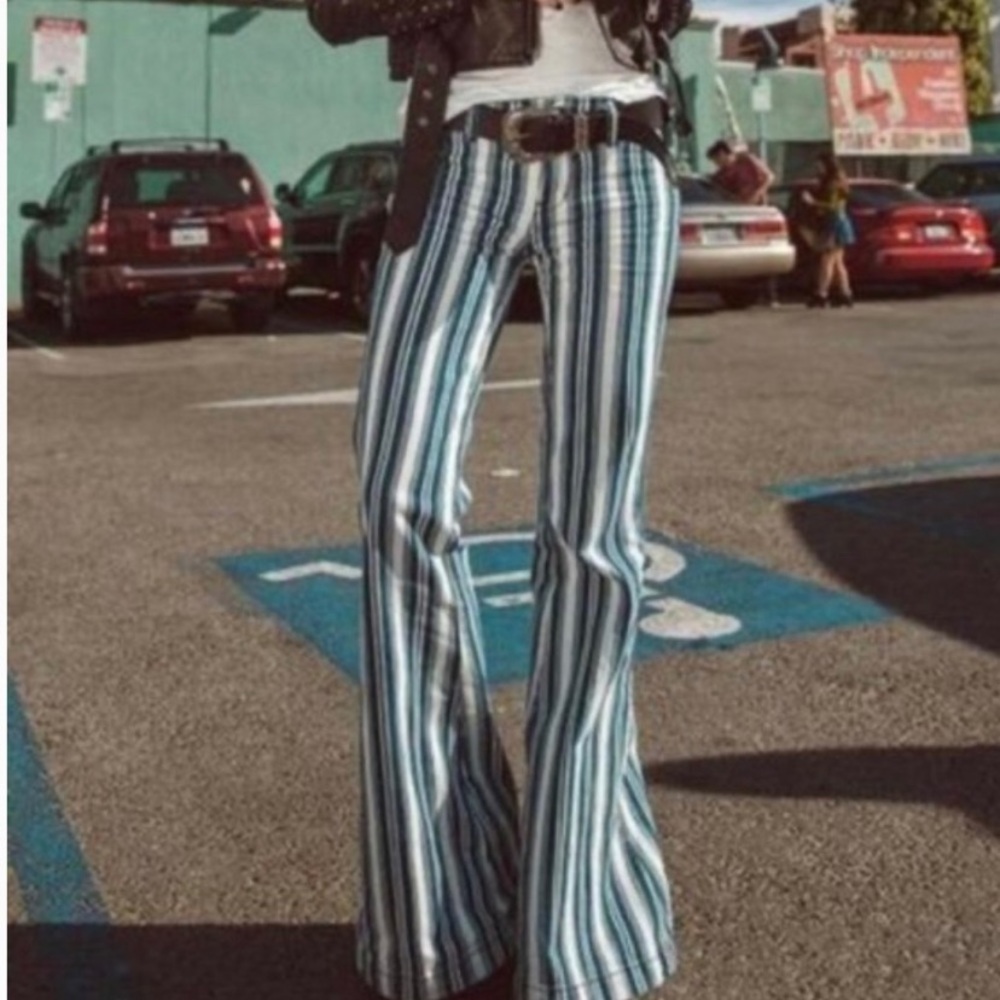 Free People Retro Striped Flares